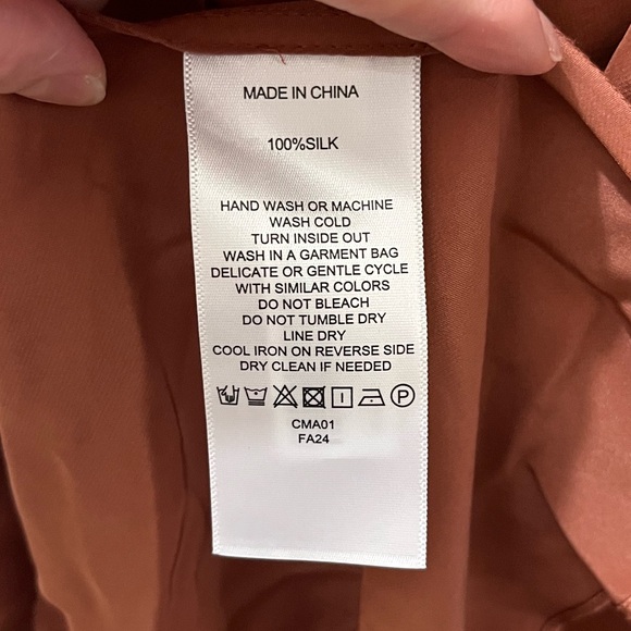 Quince Washable Silk Slip Dress in Rose Powder, Size S - Picture 6 of 16